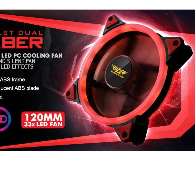 ♡ Cooling Fan PC Armageddon Scarlet Dual Saber For Gaming PC Case (120mm) - Plug And Play ➧