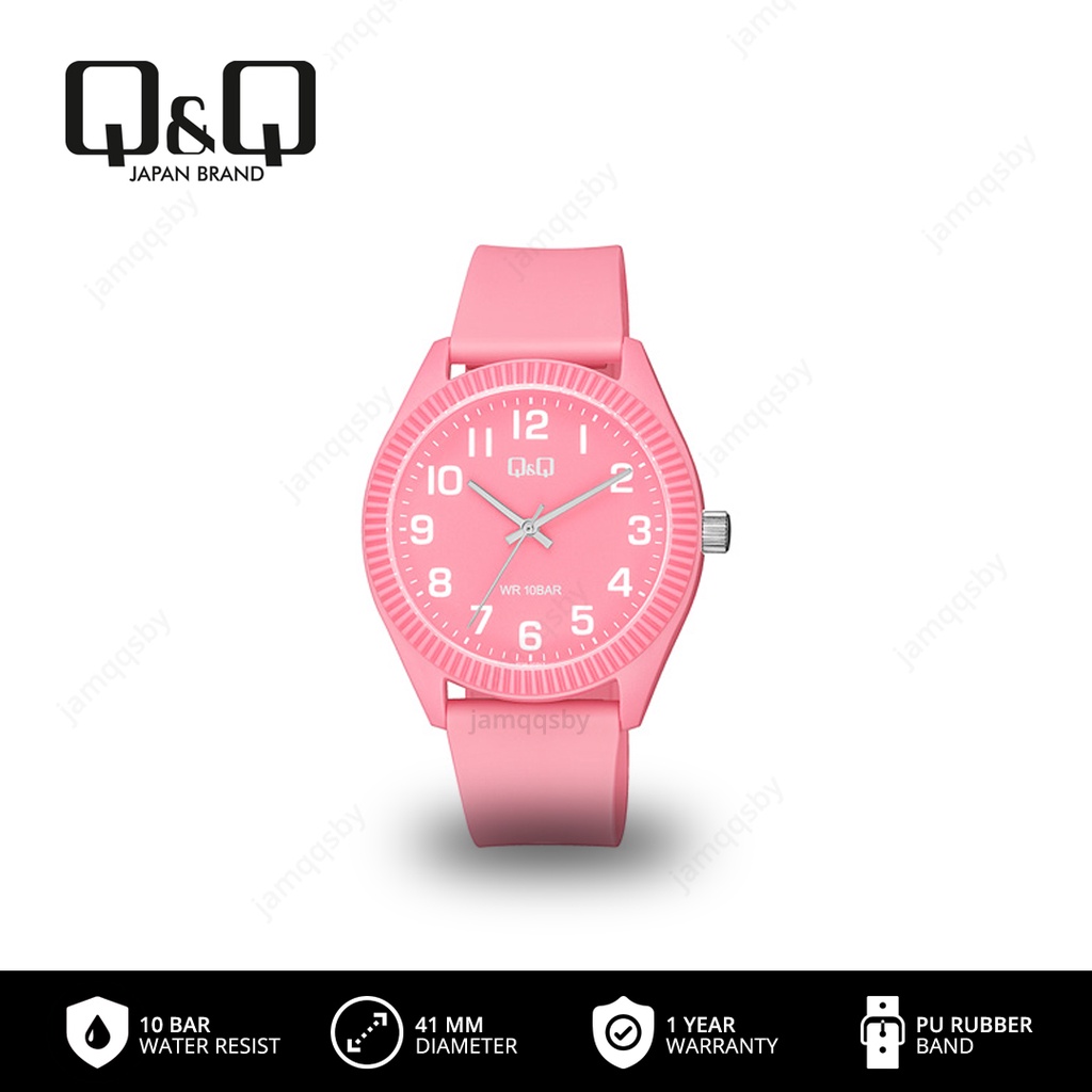 Q&Q QnQ QQ Original Jam Tangan Wanita Fashion Analog Rubber - V12 V12A Tahan Air 10 BAR