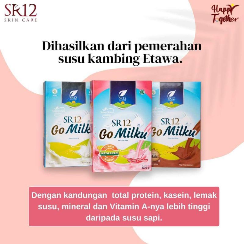 GO MILKU SR12 STRAWBERRY 200GR / GOMILKU SR12 SUSU ETAWA / SUSU KAMBING KUALITAS PREMIUM / GOAT MILK / PENAMBAH NAFSU MAKAN ANAK / SUSU UNTUK GEMUK / CARA MENAIKKAN BERAT BADAN