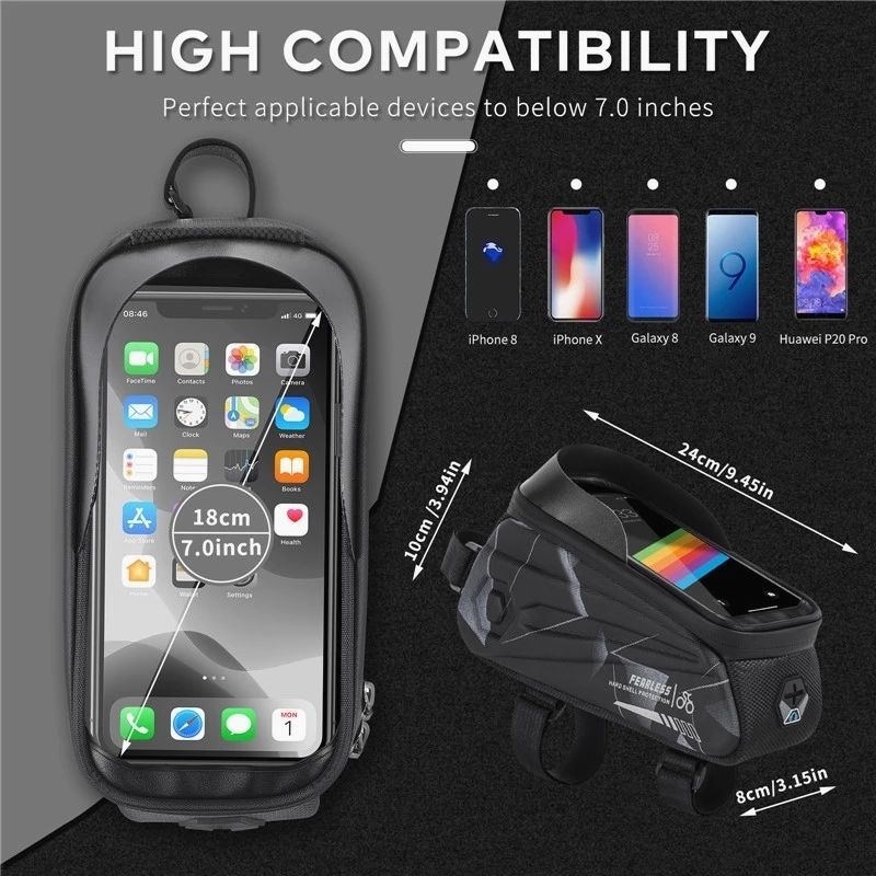 west biking tas sepeda holder handphone smartphone waterproof  7 inch samsung iphone yp0707235 black