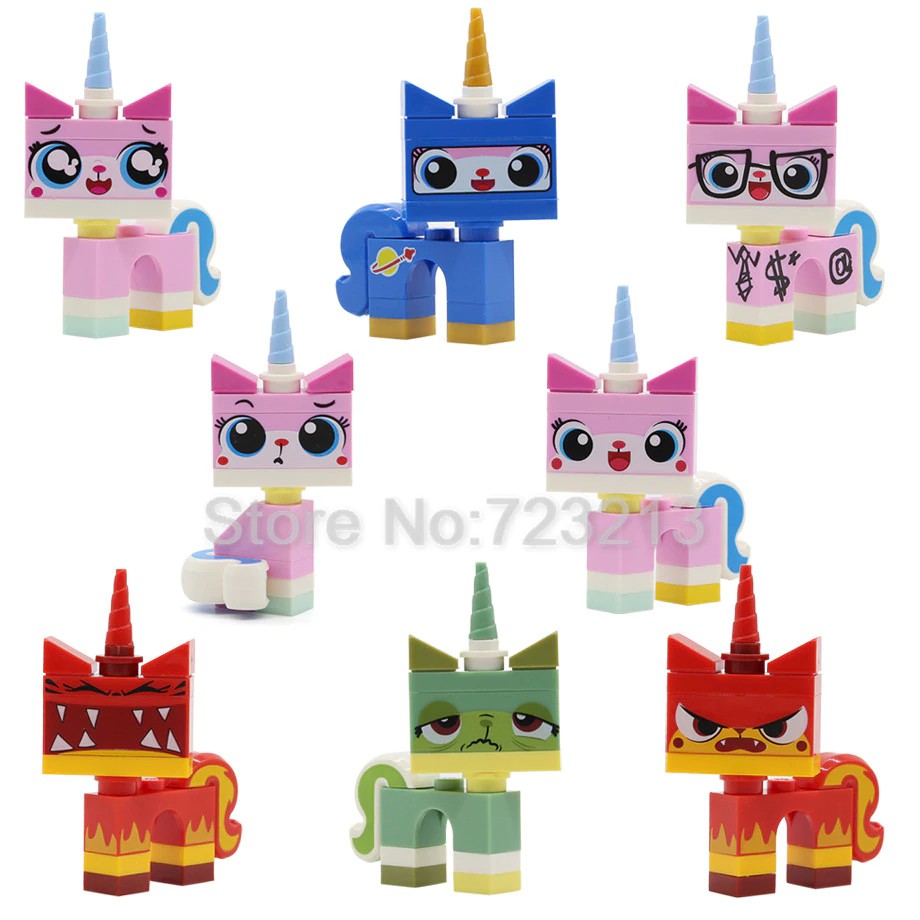 Mainan Lego 8pcs/lot Cartoon Cute Unikitty Cat Figure Set Queasy Biznis Angry Kitty Astro Kitty