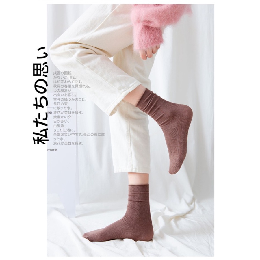 Ennwen KK65 Kaos Kaki Panjang Wanita Japanese Candy Colorful Season Women-6