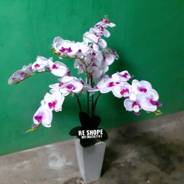 Bunga Plastik Bunga Hias Anggrek Artificial Bunga Anggrek Hias Plastik Shopee Indonesia