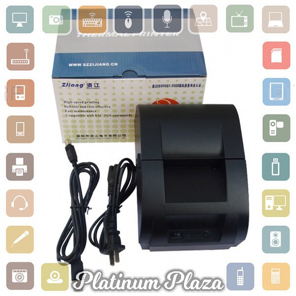 Taffware POS Thermal Receipt Printer 57.5mm - ZJ-5890K - Black`76UMUG-