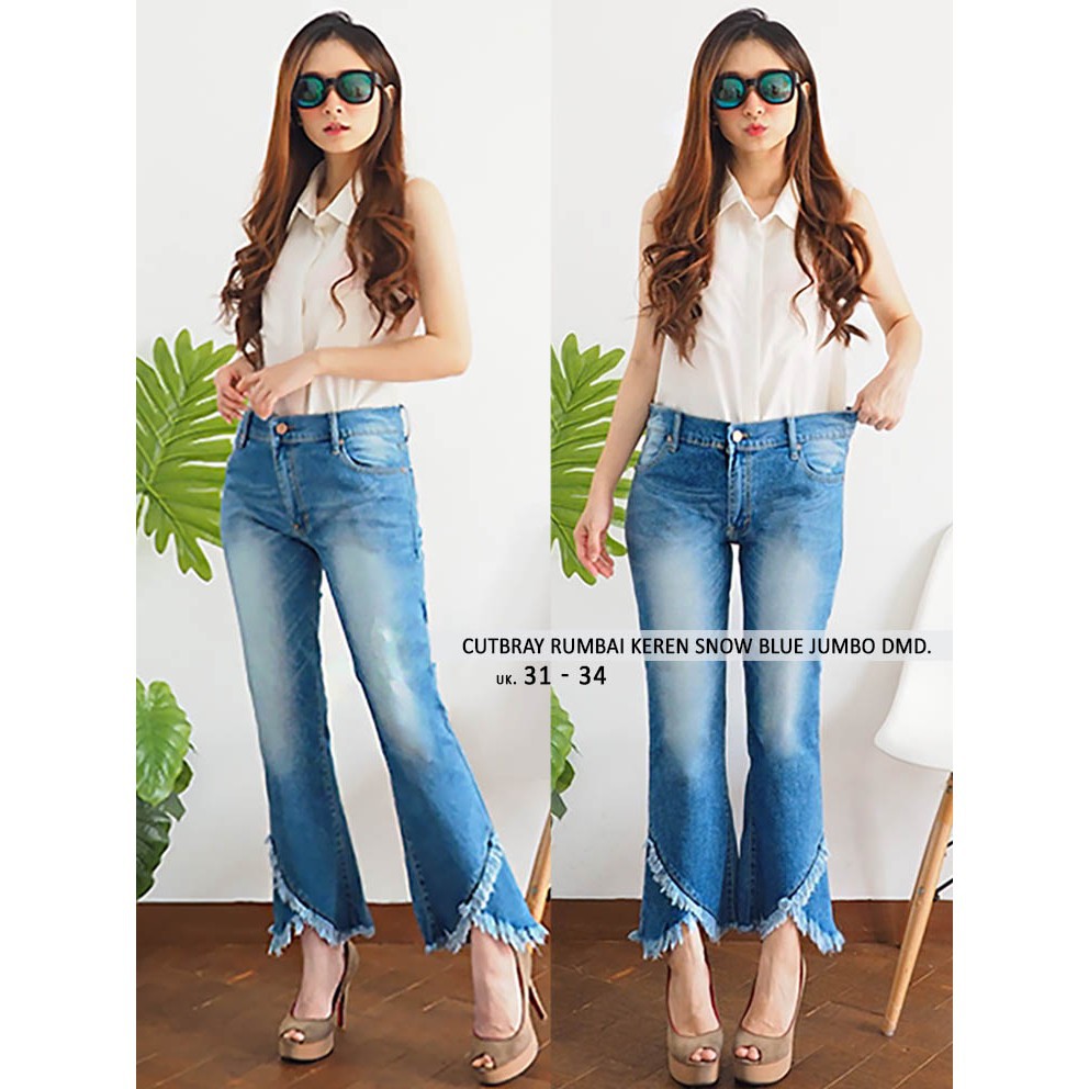  Celana  Cutbray  Jeans Big Size Wanita Cutbray  KOMBINASI 