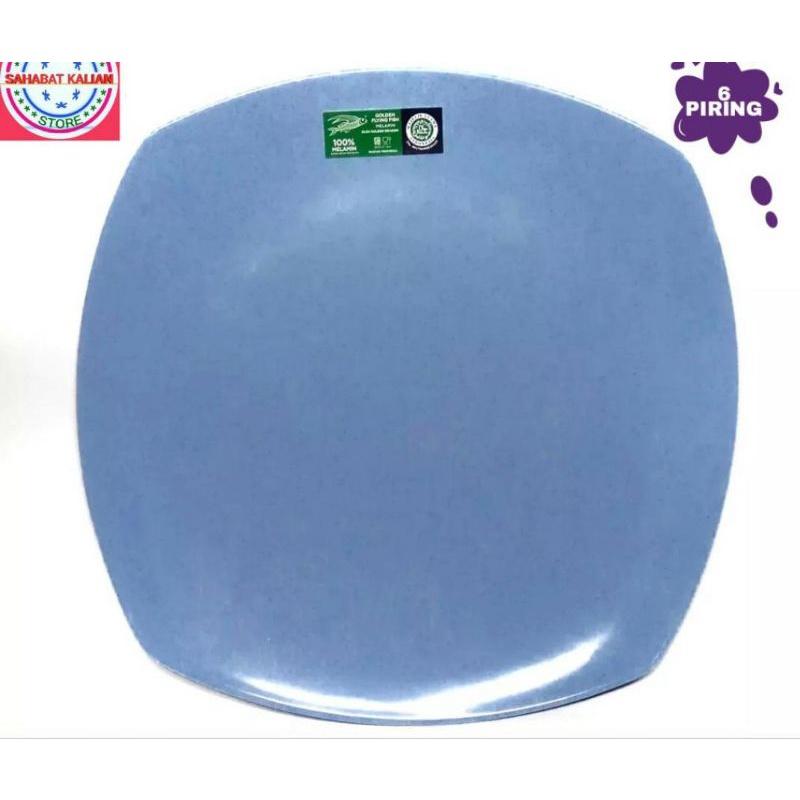 PAKET PIRING MAKAN 12 PCS MELAMIN SINGA-SINGI BESAR KOTAK CEPER 23 / 9INCH CM DINER WARE TEBAL KUAT