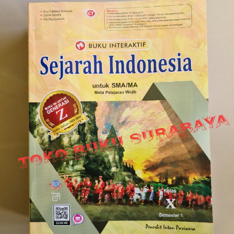 Buku lks pr interaktif sejarah indonesia kelas X, 10 semester 1 intan pariwara tahun 2022 kurikulum 
