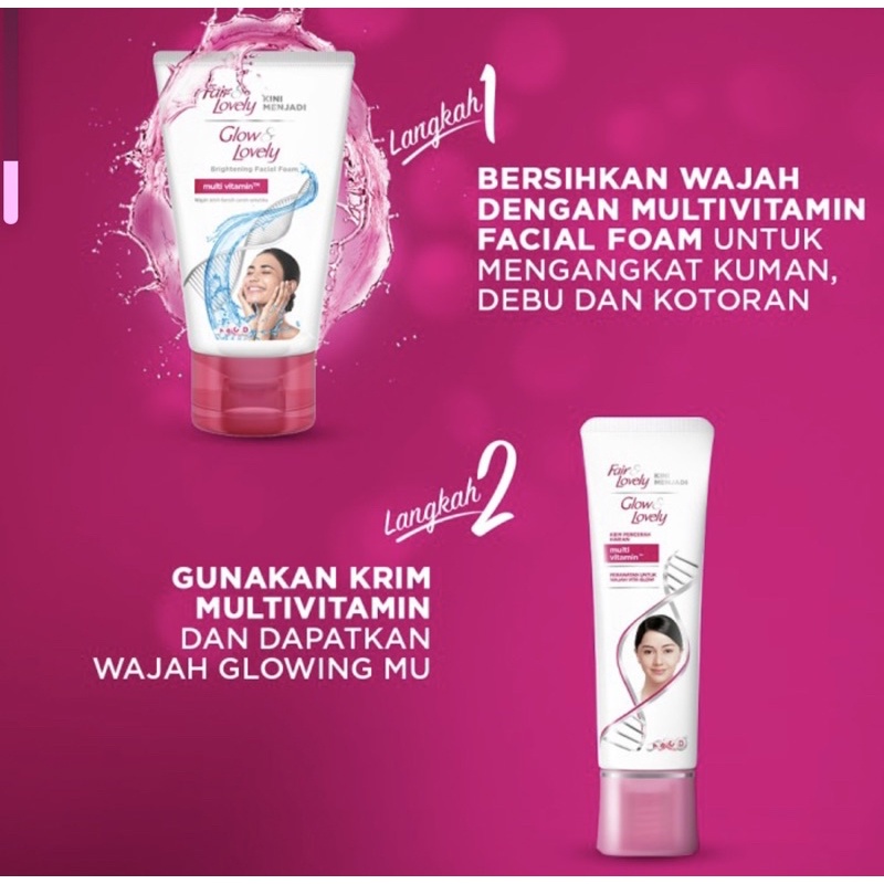 Glow and lovely facial foam ( sabun cuci muka mencerahkan wajah )