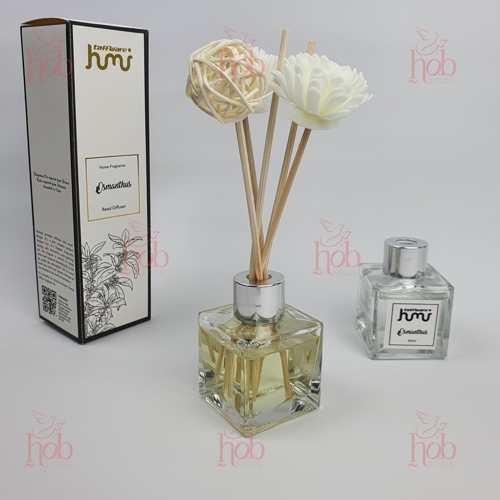 Parfum Pengharum Ruangan Aroma Reed Diffuser Aromatherapy Stick Rotan Taffware 50ml-Osmanthus