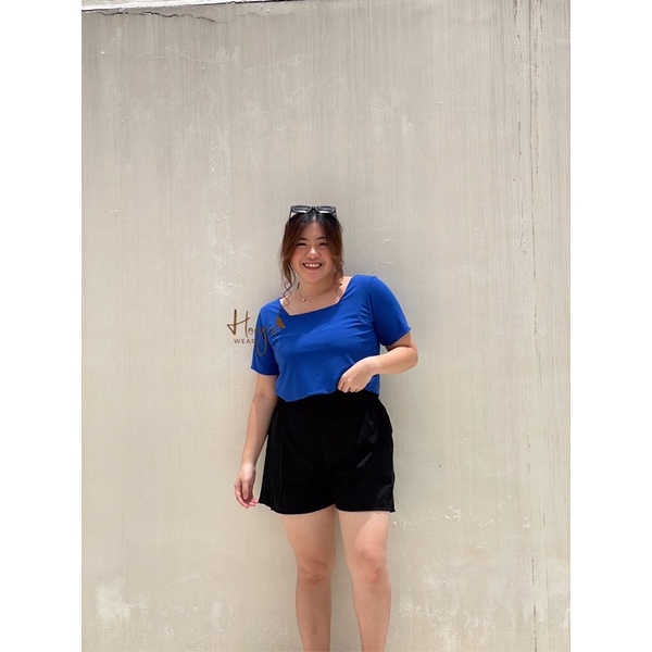 SQUARE NECK CROP TOP BIGSIZE (PREMIUM) ( Atasan Jumbo / Top BigSize / Top Premium / Atasan Bigsize / Crop Top BigSize / Square Neck BigSize )