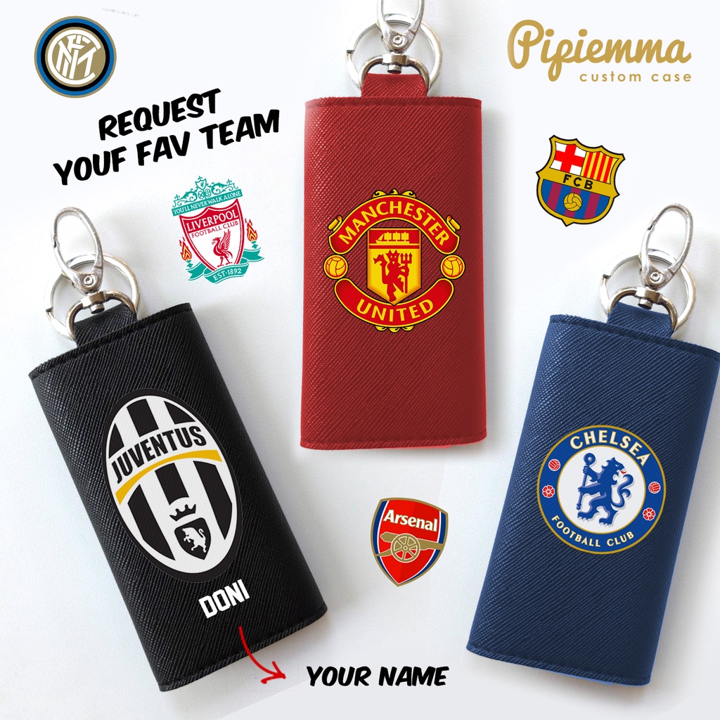 Dompet Kunci Tempat STNK Mobil Motor Klub Bola Custom Nama Logo Gambar