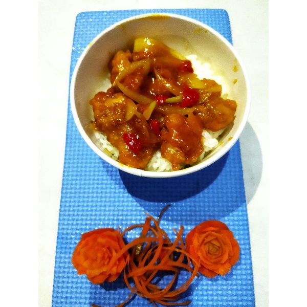 

Nasi Ayam Saus Asam Manis Ayam tepung asam manis