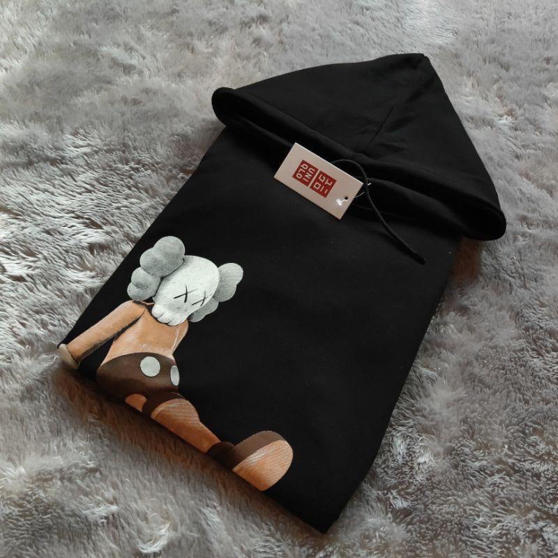 SWEATER HOODIE UNIQLO PREMIUM MIRROR FULLTAG-H. SANS HITAM