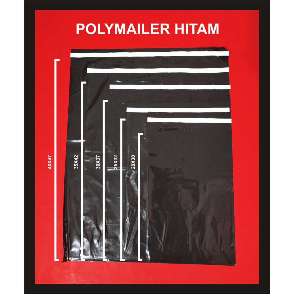 

PE KANTONG HITAM POLYMAILER 30x37 + LEM(100 PCS) / PEMBUNGKUS PAKET (100 PCS)