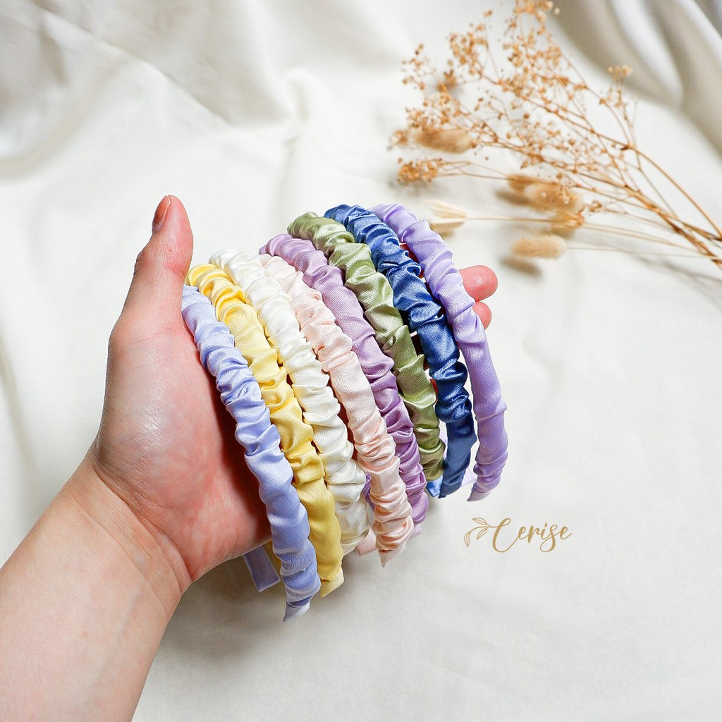 Rainbow Headband | Bando scrunchie korea girly cantik warna pastel trendy stylish