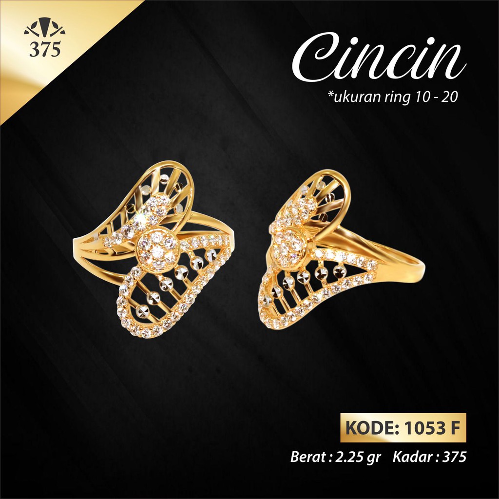TM375 CINCIN VARIASI ELEGANT EMAS ASLI