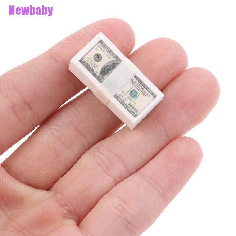 (Newbaby) 100 Lembar / set Miniatur Uang Dollar Us $100 Skala 1: 12 Untuk Aksesoris Rumah Boneka