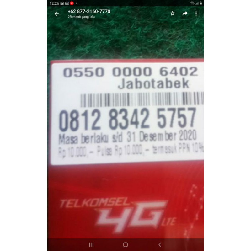 5757 simpati nomor cantik