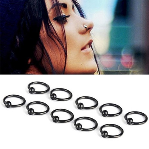 2 Pcs Perhiasan Tindik Tubuh Cincin Untuk Tragus Tulang Lunak Hidung Bola Polos Stainless Steel