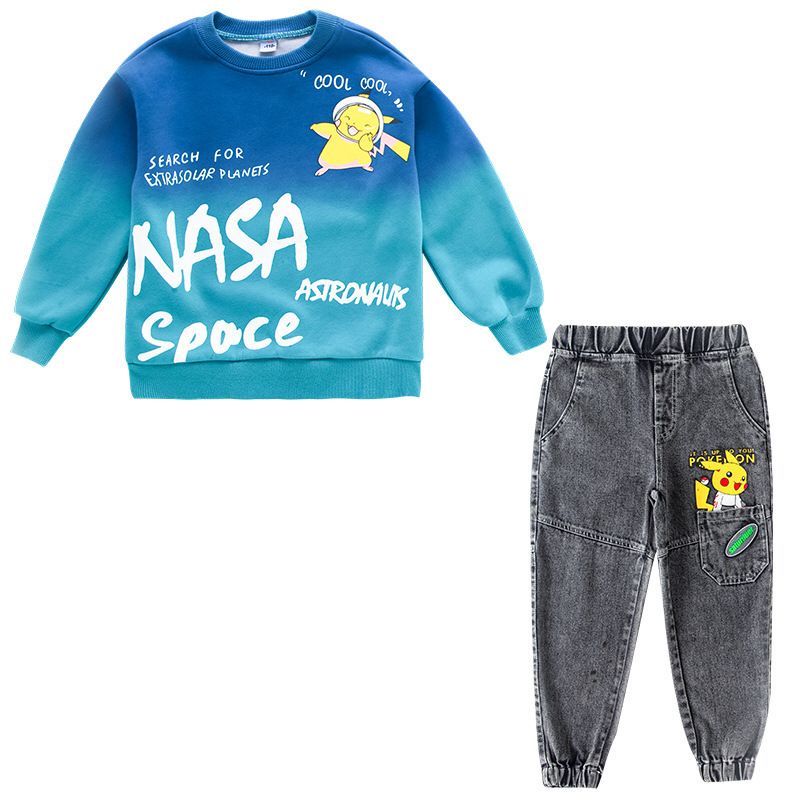 (LOLI-JKT) BOY-65 SET ANAK COWOK MODEL NASA PIKACHU SIZE 110-160