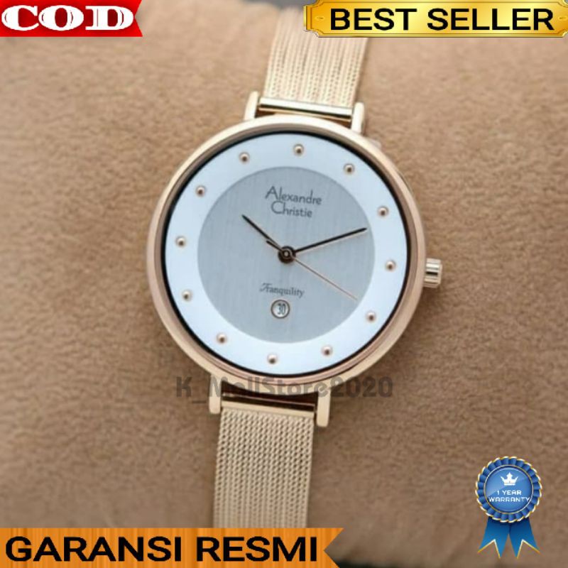 ALEXANDRE CHRISTIE WANITA AC 2485 LDBRGSL ROSEGOLD ORIGINAL GARANSI