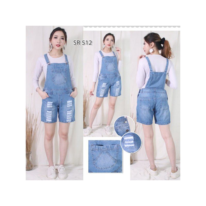 ORIGINAL BAJU OVERALL JUMPER JUMPSUIT CELANA KODOK MONYET ANJING PENDEK BAHAN JEANS DENIM TEBAL IMPO