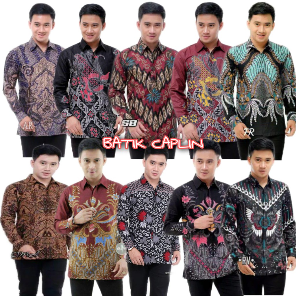 BATIK PRIA SIZE M L XL XXL BSWART BatiK HRB026 Kenongo Hem Panjang Padi Terbaru 2020