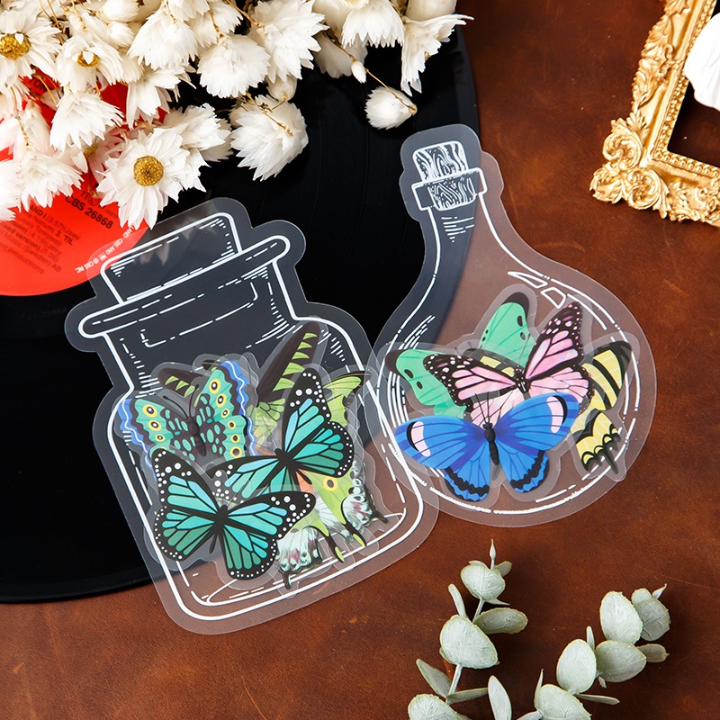 20pcs Stiker Transparan Anti Air Gaya Retro Untuk Dekorasi Botol