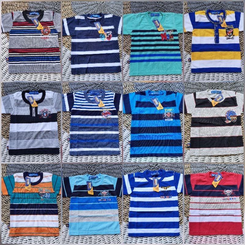 Kaos salur Anak laki - laki oblong domino usia 2 - 3 tahun Domino