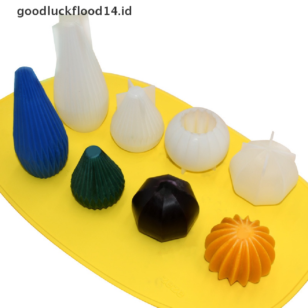 [OOID] Candle Mould Home Decoration Geometric Lines Silicone Mold DIY Pear-shaped Art ID