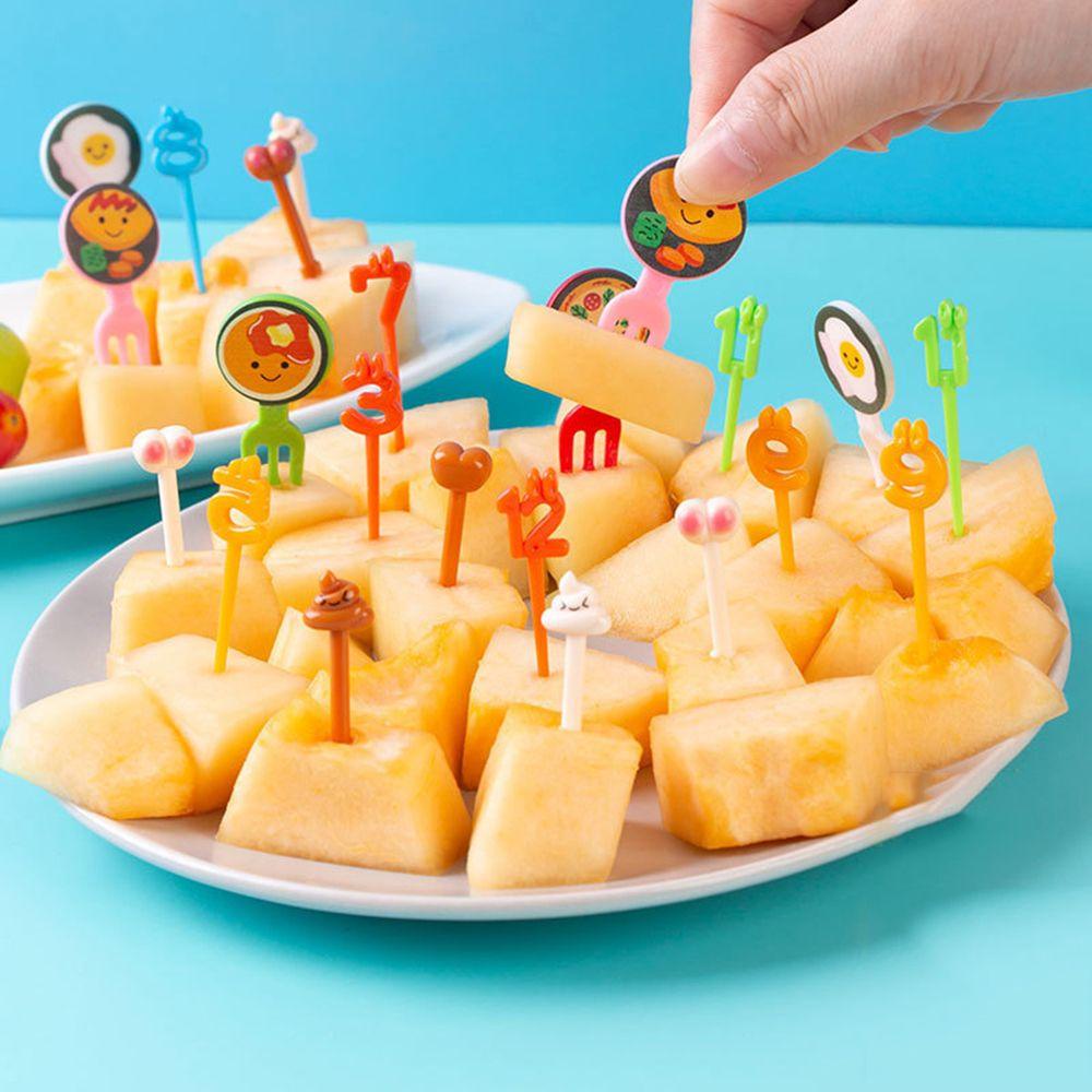 16 / 20pcs Garpu Buah / Sayur Desain Kartun Untuk Dekorasi Pesta Anak
