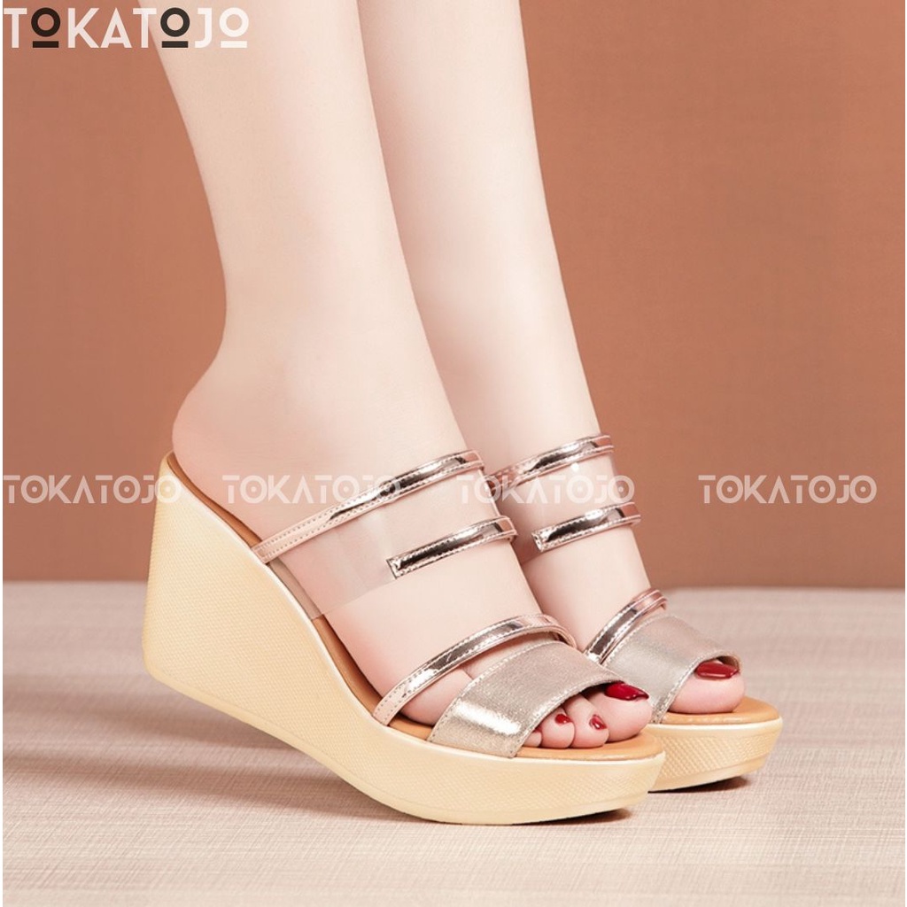 SANDAL WEDGES PESTA NEW FASHION KOREA TERBARU TOKATOJO FASHION MIKA PREMIUM SANDAL WEDGES WANITA CASUAL