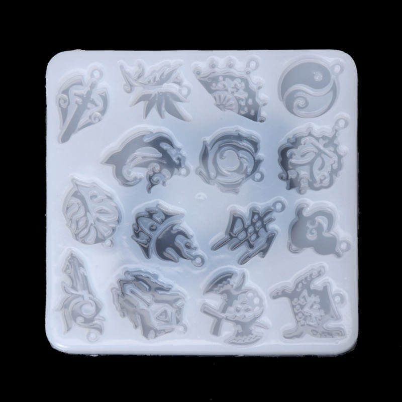 Glitter Chinese Style Tai-chi Jade Pendant Buddhism Silicone Mold Resin DIY Jewelry Mold