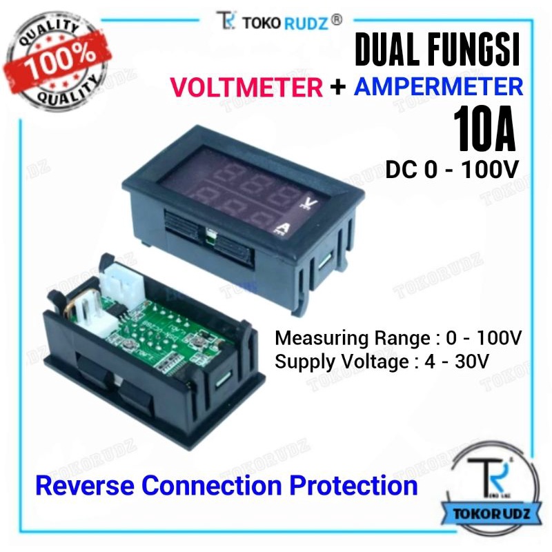 DC Dual Volt Amper Meter Digital 10 Amper Meter Voltmeter 0-100V Ammeter