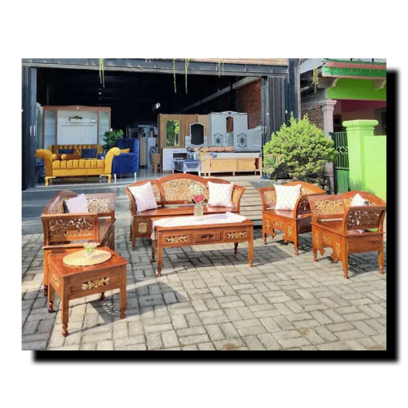 KURSI KARTINI KURSI TAMU JATI UKIR JEPARA