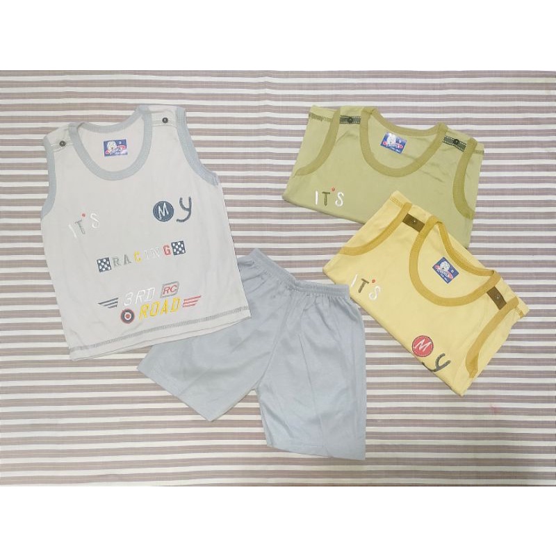 STKT28 Setelan Baju Bayi Singlet Kutung Tanpa Lengan Bordir Umur 4 sampai 15 Bulan Setelan Bayi Oblo