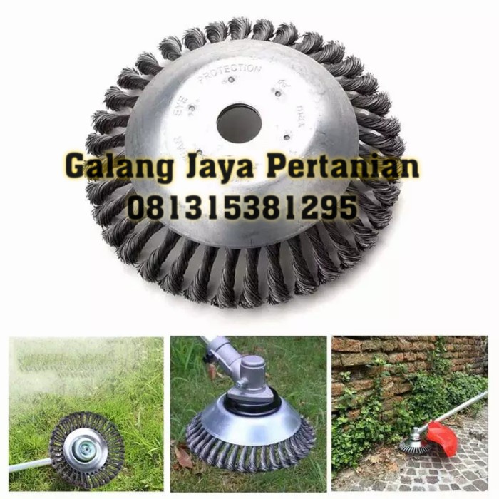 Mata Pisau Bulat Potong Rumput Model Sikat Kawat Baja