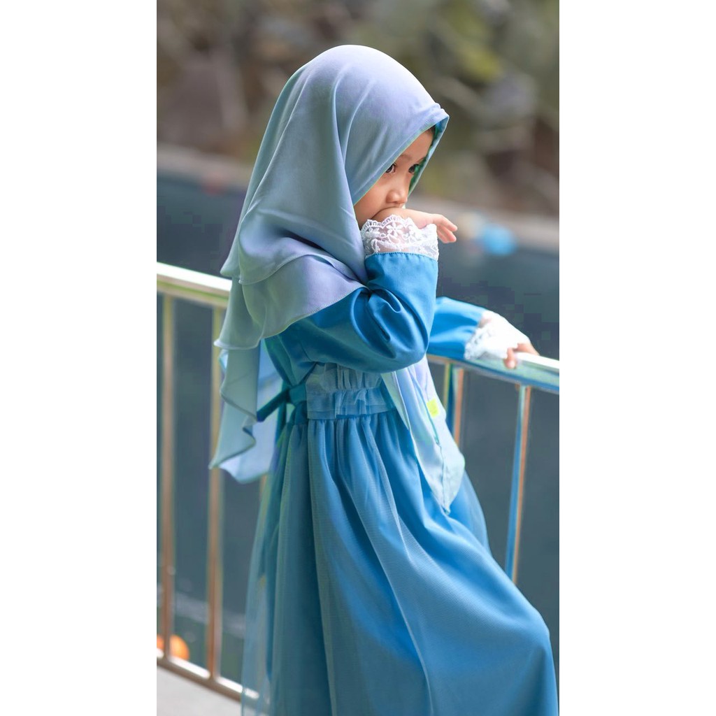 METAGRUP 8 -10 TAHUN GAMIS PESTA ANAK SIMPEL BIRU LAUT PLAIN POLOS TANPA TUTU TULLE TILLE PRINCESS
