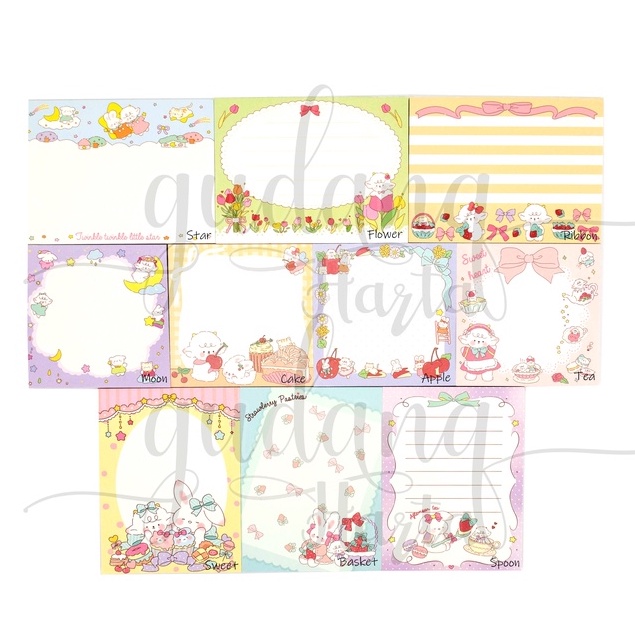 Memo Rabbit Tea Party Memopad Motif Kelinci DIY Scrapbook GH 301462