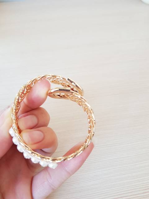 Gelang import Anak dan Dewasa Permata white dan gold