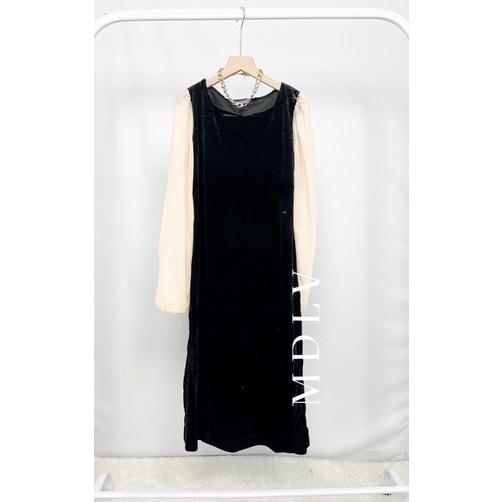 MDLV ~ 6588 HARPER VELVET DRESS // LONG DRESS // DRESS CASUAL CEWEK // FASHION IMPORT WANITA