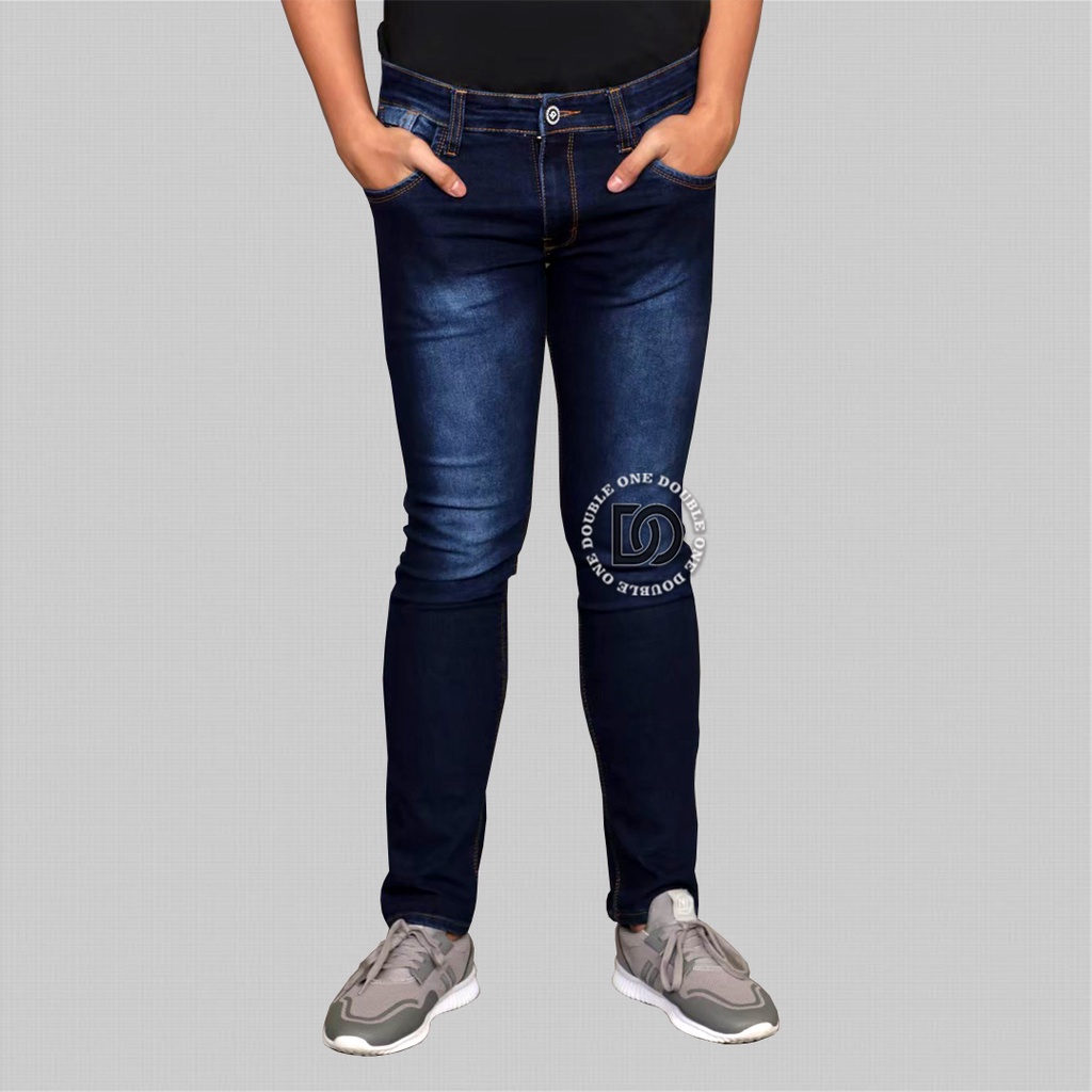 DOUBLE ONE Celana Jeans Panjang Pria Slim Fit Original FIFTEEN DENIM