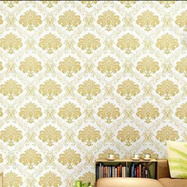 Wallpaper sticker WPS510 yellow motif batik