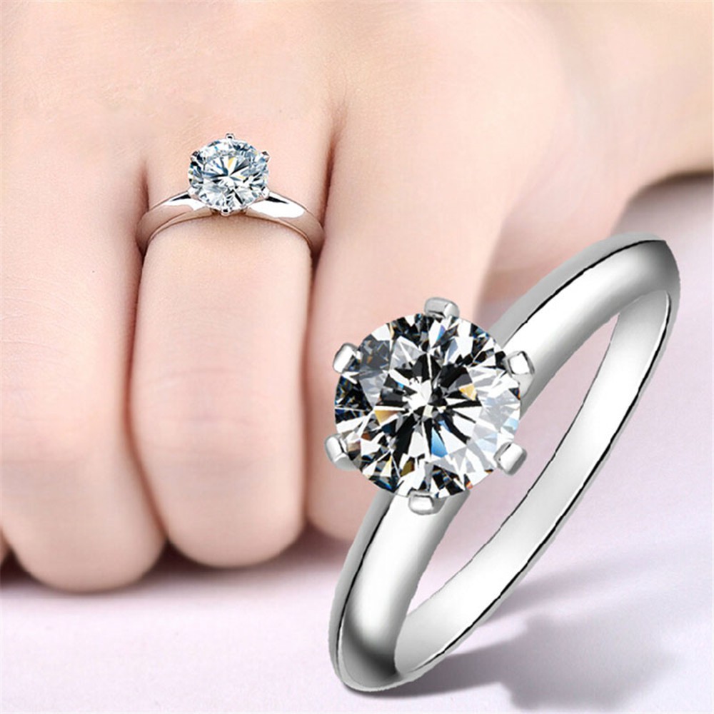 Cincin Sterling Silver 925 Dengan Cubic Zirconia Untuk Wanita