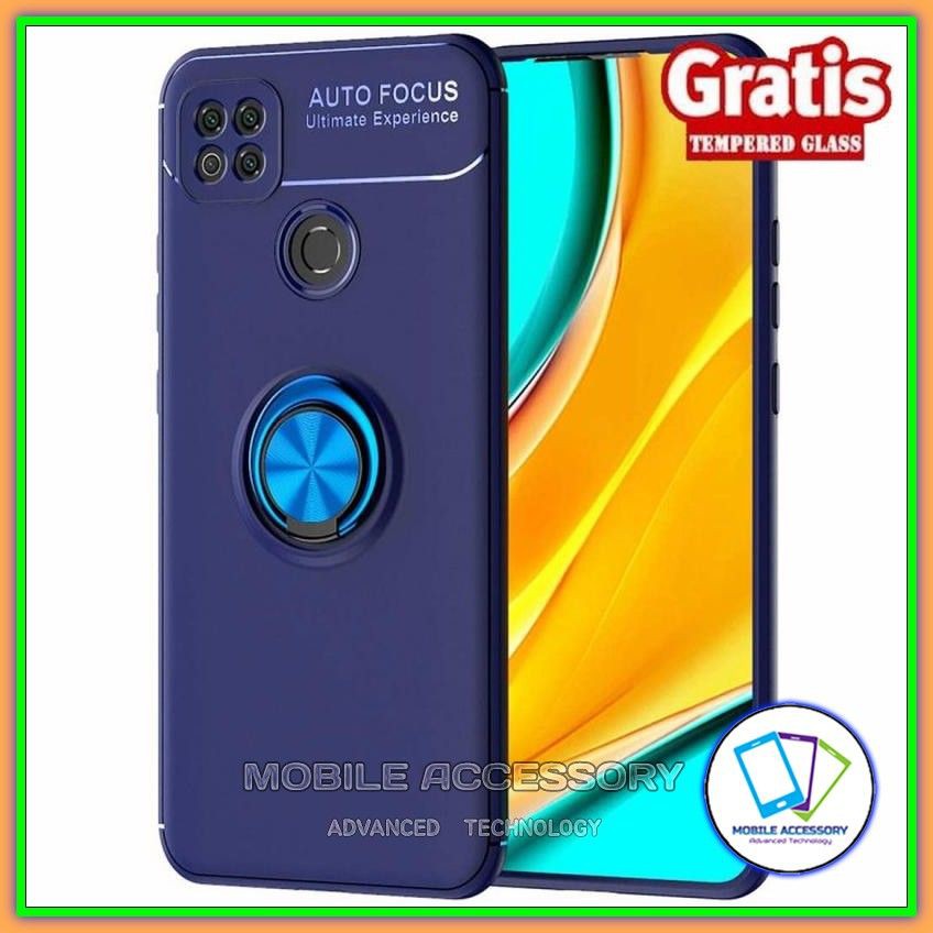 Softcase Xiaomi Redmi 9C Redmi9C Casing iRing Soft Case I Ring Case Tempered Glass Cover Murah