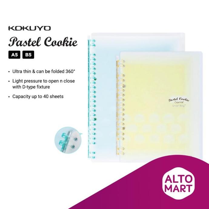 

Office & Stationery | Document Organizer | Kokuyo Pastel Cookie Smart Ring Loose Leaf Notebook Binder A5 B5 | Best Seller