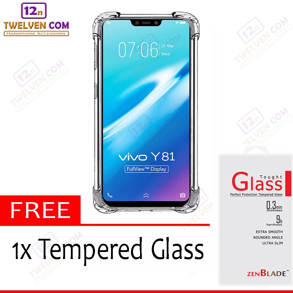 [FLASH SALE] Case Anti Crack Anti Shock Softcase Vivo Y81 / Y83 - Free Tempered Glass