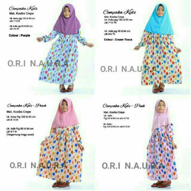 ORI NAURA - CEMPAKA KIDS/GAMIS ANAK COUPLE/GAMIS ANAK MOTIF/GAMIS+JILBAB ANAK