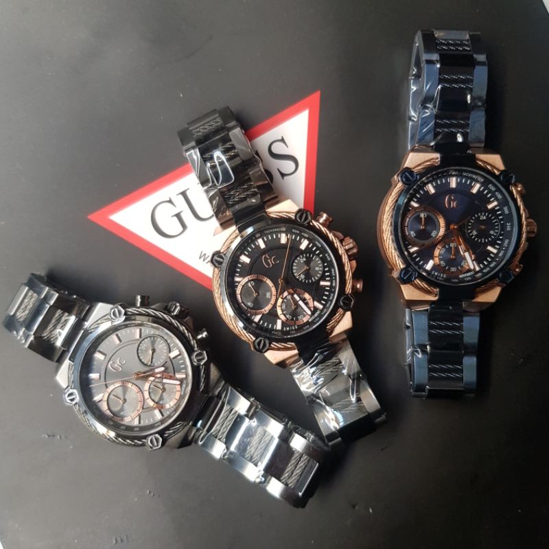 Jam Tangan Wanita Guess Collection Original GC Cable Y25003G2 Chronograph Aktif