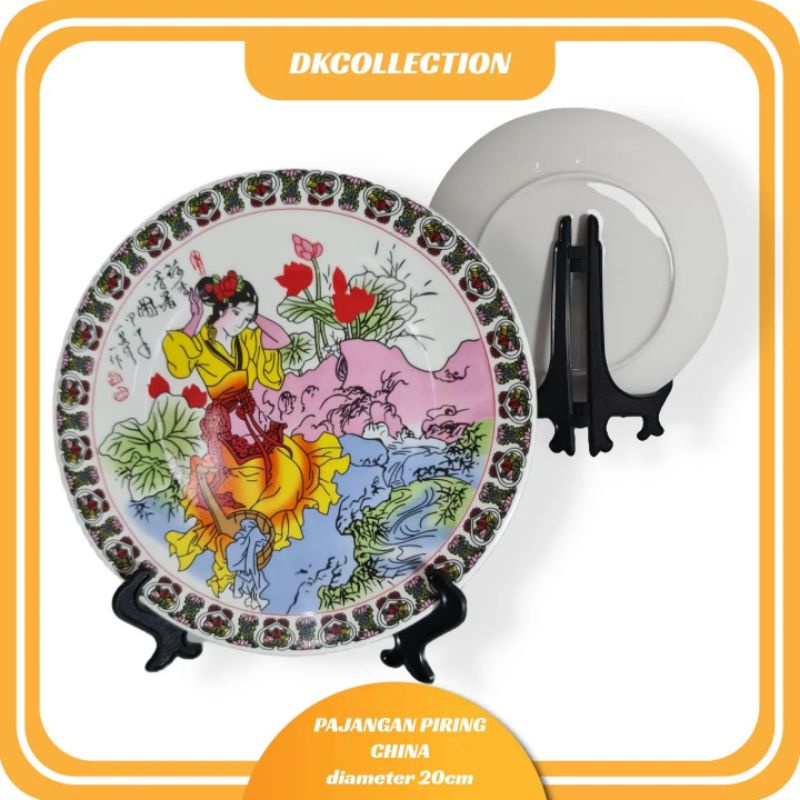 Pajangan piring keramik cina 20cm pajangan piring china souvenir china